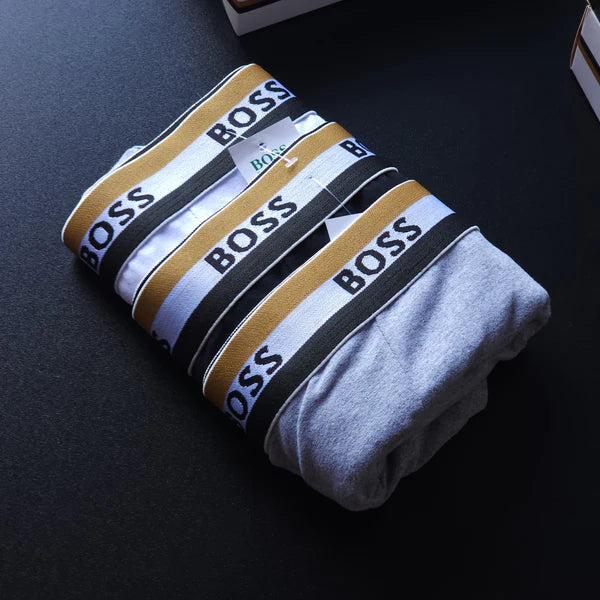 Kit com 3 Cuecas Boxer Hugo Boss