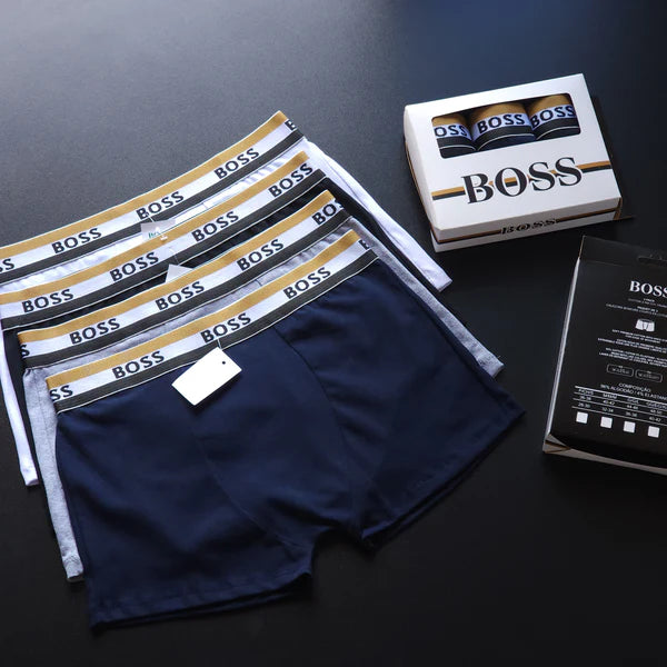 Kit com 3 Cuecas Boxer Hugo Boss